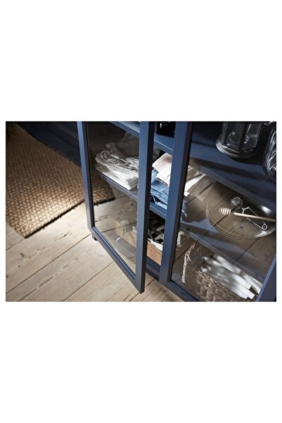 IKEA cam kapaklı kitaplık, koyu mavi, 80x30x202 cm