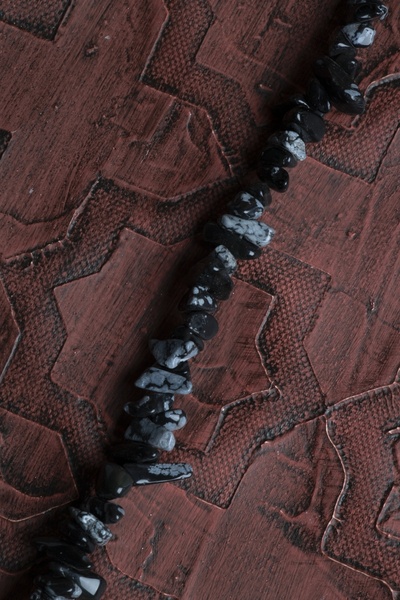 ÇAKRA DOĞAL TAŞ Sertifikalı Naturel Kesim Obsidyen Taşı Kolye