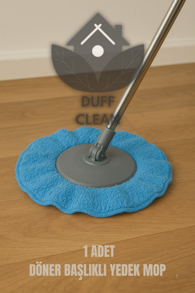 DUFF CLEAN (1 ADET) Standart Ölçü Döner Başlıklı Yedek Mop Bezi Mavi
