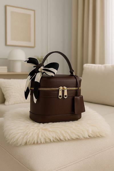 NOTHING Women's Brown Rectangular Cross Strap Hand and Shoulder Bag Melina