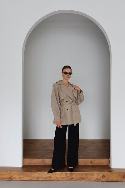 JASTE Women's Double-Collar Lined Trench Coat
