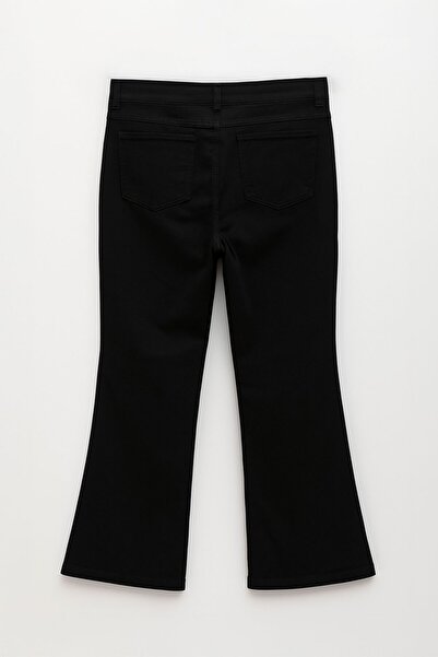 Bluewhite Women's Elastic Waist Spanish Leg Black Stretchy Jean Trousers