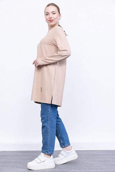 Linvey Crystal Crew Neck Embroidered Long Tunic