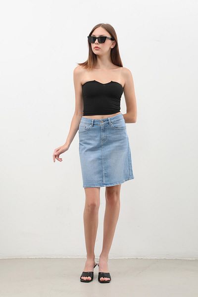Bluewhite Light Blue Women's Jean Skirt - Straight Slim Fit