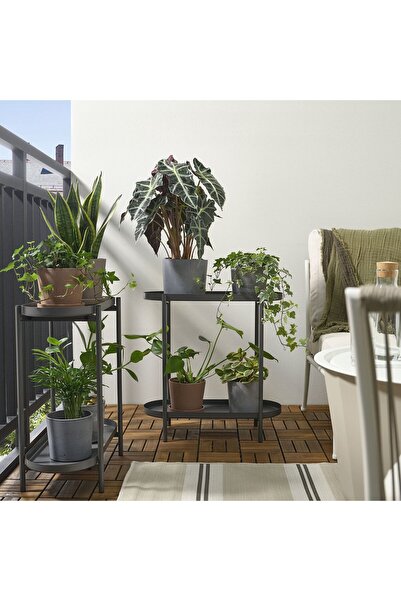 IKEA çiçeklik, koyu gri, 56 cm, Dış mekanda kullanmak için uygundur.