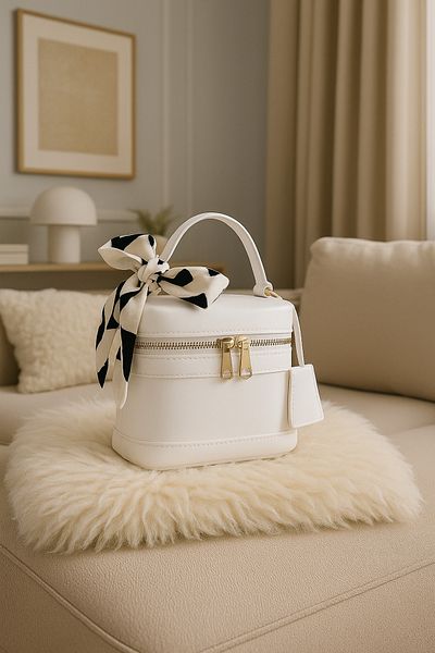 NOTHING Women's White Rectangular Form Cross Strap Hand and Shoulder Bag Melina