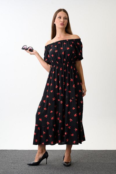 ALEXANDERGARDI Off-The-Shoulder Patterned Maxi Dress