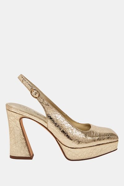 Katy Perry Pantofi cu toc auriu pentru femei The Square Sling