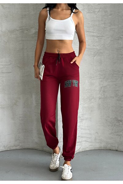 RPT MODA PANTALON DE JOGGER IMPRIMAT NEW YORK VERDE CU BUCURI CU BUCURI CU BUCURI CU BUCURI