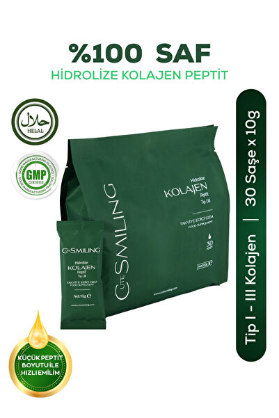 Cute Smiling Kolajen Peptit 10gr x 30adet Tip 1 - 3 , Tek kullanımlık Saşe , ...