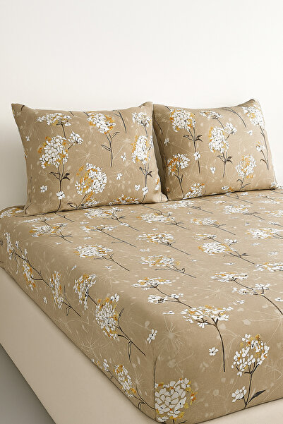 Gasel Home DOUBLE PERSON COTTON RANFORCE FABRIC RUBBERED LEAF SET