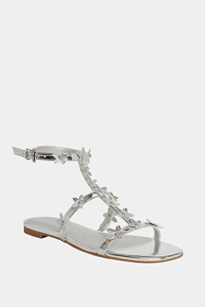 Katy Perry The Halie Gladiator Kadın Gümüş Çiçekli Sandalet