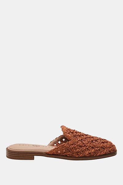 Katy Perry Tan Straw Slippers - String Design for Women
