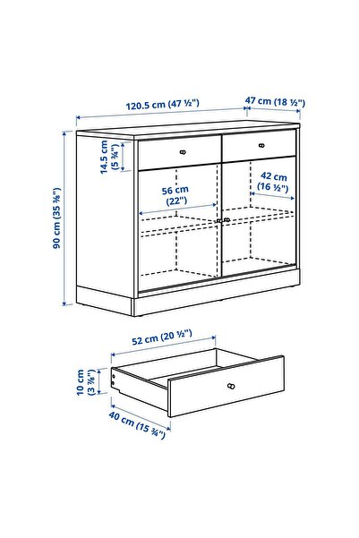 IKEA dolap kombinasyonu, meşe kaplama, 121x47x90 cm