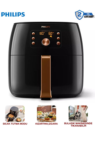 Philips XXL 7,3 Litre Geniş Hacim Smart Sensing Ultra Premium Airfryer Siyah Bakır