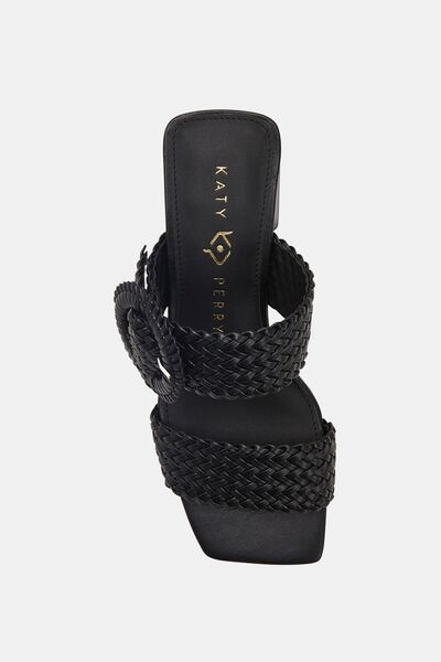 Katy Perry Gemm Woven Black Women's Heeled Slippers