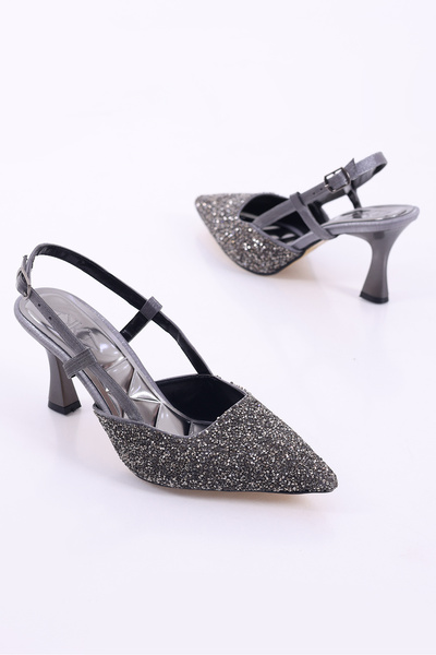 SHOESSHOPS Sivri Burun Taşlı Kadın Topuklu Ayakkabı Stiletto