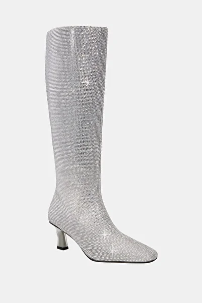 Katy Perry Zaharrah Women's Silver Stone Detailed Heeled Boots