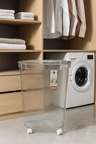 MOSTAFA Acrylic laundry basket, clear color
