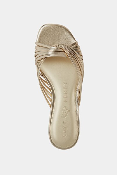 Katy Perry The Halie Intertwined Slide Women's Champagne Cross Strap Slippers