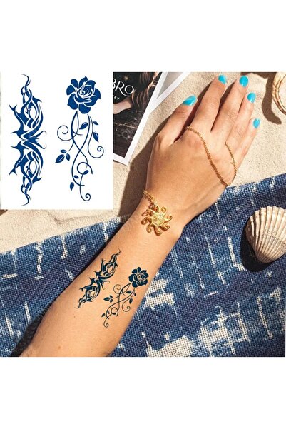 incebeltayt Gül Ve Mandala Figürlü 1 Ay 30 Gün Kalıcı Geçici Dövme