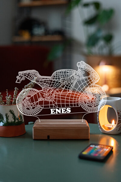 Modiwa Design Kişiye Özel Yarış Motoru 3D Led Lamba