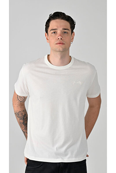 Justboga Nakışlı Regular Fit Rahat Yaka Soft Touch Modal Penye T-shirt