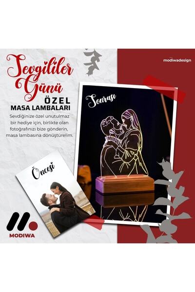Modiwa Design Kişiye Özel Tasarım Sevgiliye Hediye 16 Renk Kumandalı Dekorati...