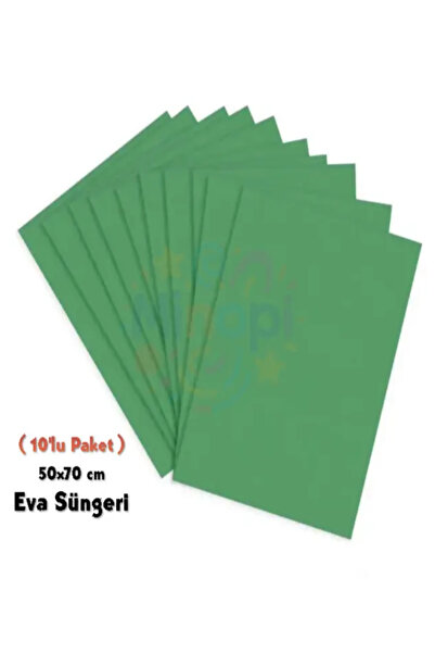 Minopi Yeşil Renkli Eva Süngeri 50x70 cm 10'lu Paket 1.5 mm