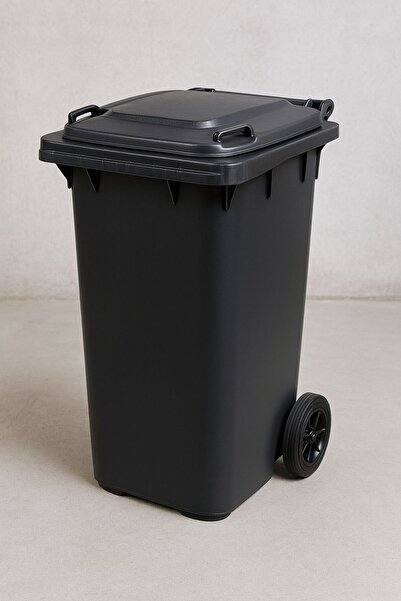 ÇÖPCÜ Çöp Kovası 120 Litre Tekerlekli Kapaklı Çöpçü Gri