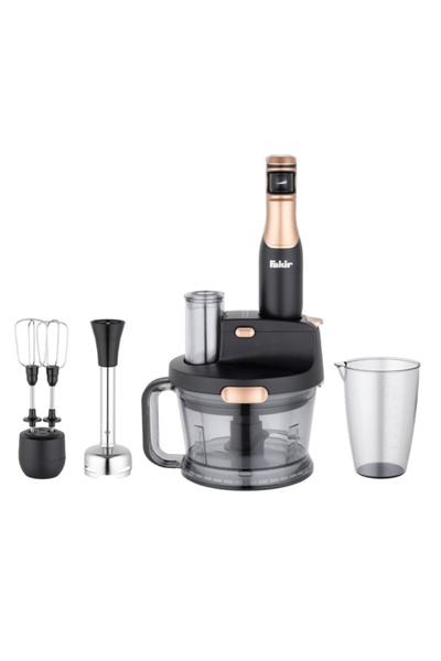 Fakir Blender Seti Siyah-Bakır Bastıkça Hızlanan Gelişmiş Tasarım - 1000W Güç - 1500ml Hacim