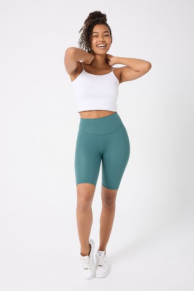 Myluvi Women's High Waist Gathering Effect Scuba Diver Sports Biker Shorts