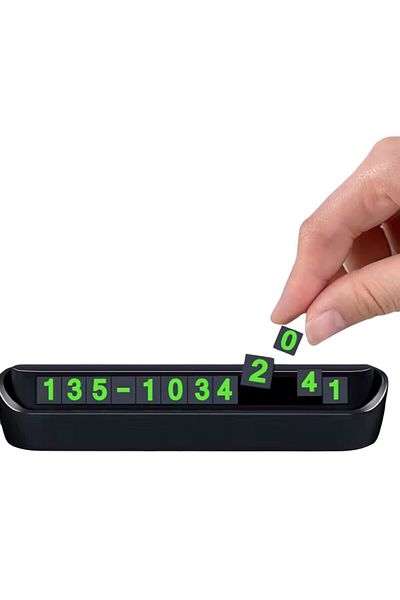 BoostZone 1 Piece Car Parking Phone Number Phosphorescent Numerator Auto Glass Card