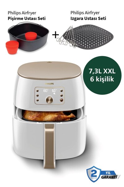 Philips XXL 7,3 Litre Geniş Hazneli Bulaşık Makinesinde Yıkanabilir, QuickClean Sepetli Airfryer & Fritöz