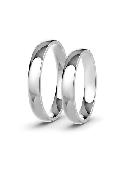 Kaya The Third Love Me 3mm Parlak Beyaz Klasik Ince Bombeli Çelik Alyans Yüzü...