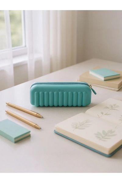 Serve A.Blue Plain Pattern Oshi Pen Bag