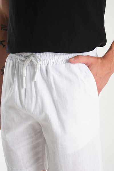 VIKUNYA Pantaloni scurți albi de vară pentru bărbați