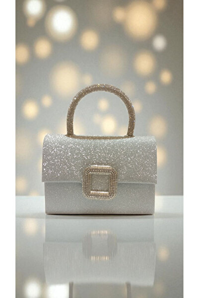 Butik BeyAbags GÜMÜŞ TAŞLI TOKA DETAYLI ABİYE ÇANTA