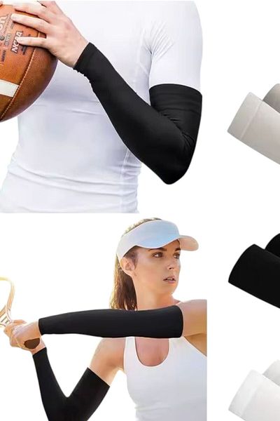 LA SEFA 8 Pairs Multi-Purpose Sandy Lycra Combed Cotton Embroidery Sleeves-Black- Burgundy-Khaki-Cream- Dark Beige-Ekur-Beige