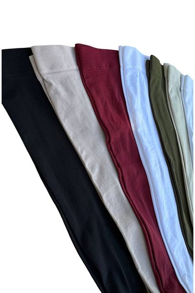 LA SEFA 8 Pairs Multi-Purpose Sandy Lycra Combed Cotton Embroidery Sleeves-Black- Burgundy-Khaki-Cream- Dark Beige-Ekur-Beige