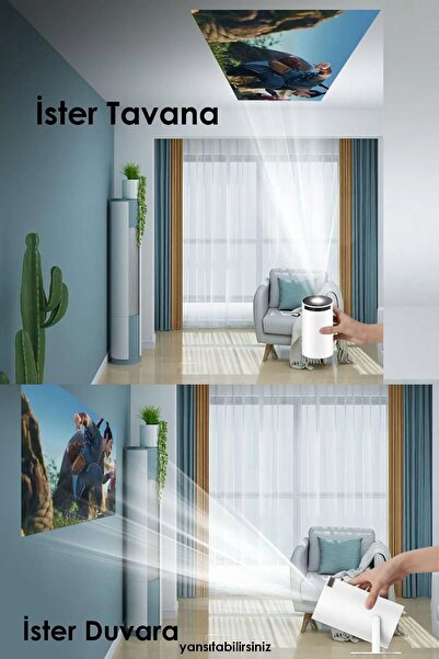 Genel Markalar Taşınabilir Sinema Projektörü 4K Ev Sineması Android 12