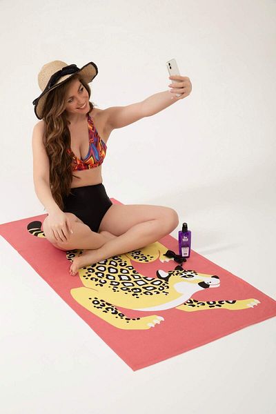 XJIM Soft Textured Digital Printed 100% Cotton Unisex Beach Towel 75X150 Quick Dry Sea Towel