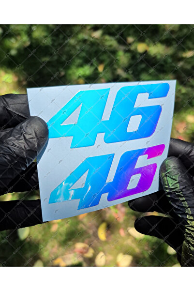 Bay Etiket LMT10 Mavi Mor Renk Geçişli 46 Numara Sticker 2li Set - Renk Değiş...