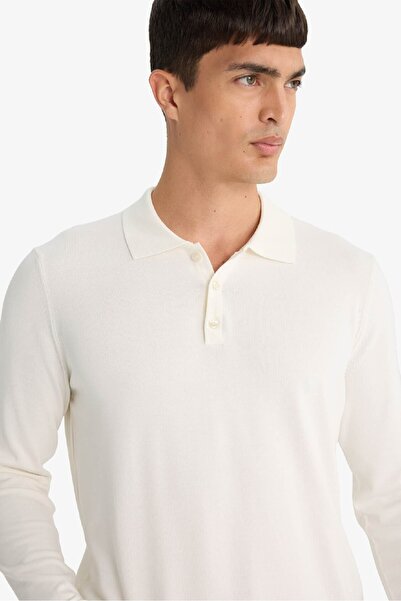 DeFacto Standart Fit Normal Kesim Polo Yaka Yumuşak Dokulu Premium Triko Kazak D0454ax24au
