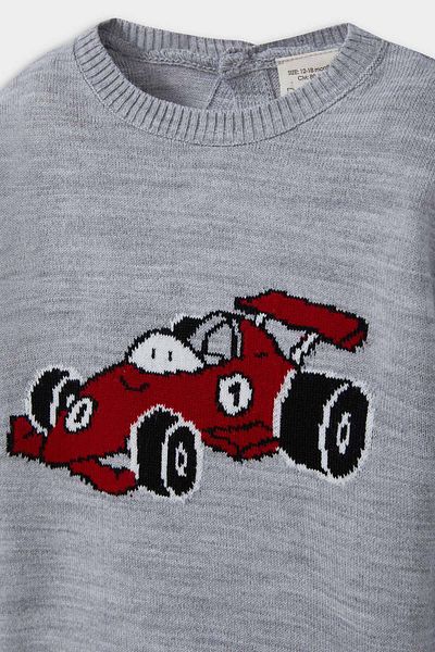 DeFacto Baby Boy Crew Neck Car Printed Sweater F2586A525Wn