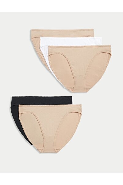 Marks & Spencer 5'li Pamuklu Lycra® Yüksek Bacak Yatak Örtüsü Seti