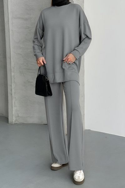 adba style Women's Modal Combed Cotton Oversize Hijab Tunic Set 4028