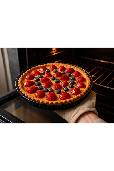 NO21 HOME&DESIGN 30 cm Enamel Healthy Practical Pie Tart Cake Mold