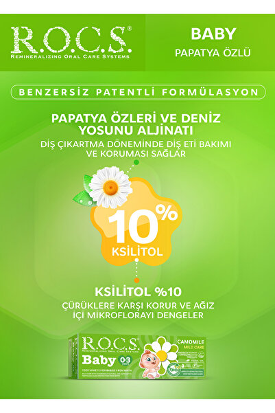 R.O.C.S. Rocs Baby 0-3 Yaş Papatya Özlü Diş Macunu
