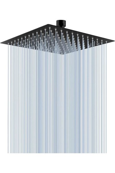 VETO Shower Head with Strong Water Pressure, Black 10 Inch